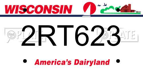 2RT623 Wisconsin License Plate