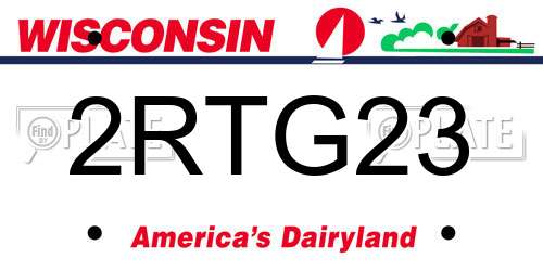 2RTG23 Wisconsin License Plate