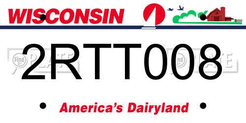 2RTT008 Wisconsin License Plate