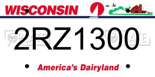2RZ1300 Wisconsin License Plate