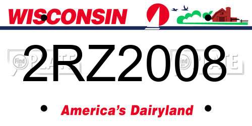 2RZ2008 Wisconsin License Plate