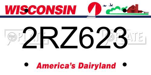 2RZ623 Wisconsin License Plate