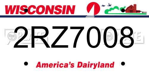 2RZ7008 Wisconsin License Plate