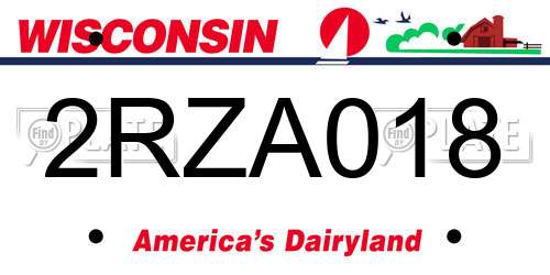 2RZA018 Wisconsin License Plate