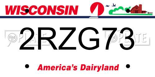 2RZG73 Wisconsin License Plate