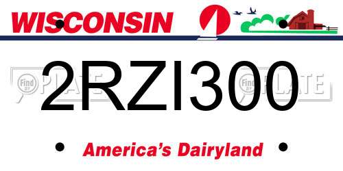 2RZI300 Wisconsin License Plate