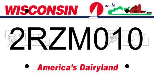 2RZM010 Wisconsin License Plate