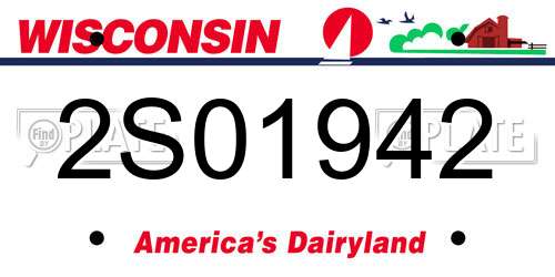 2S01942 Wisconsin License Plate