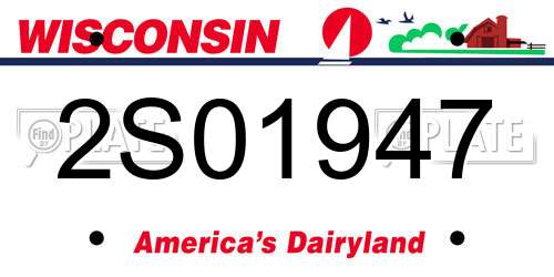 2S01947 Wisconsin License Plate