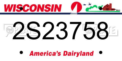 2S23758 Wisconsin License Plate