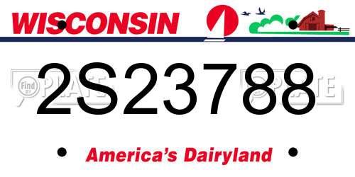 2S23788 Wisconsin License Plate