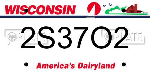 2S37O2 Wisconsin License Plate