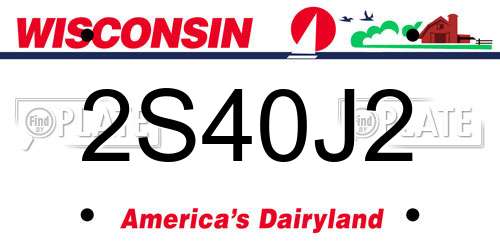 2S40J2 Wisconsin License Plate