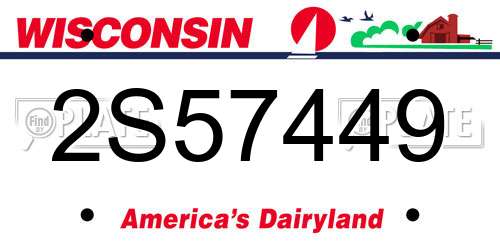 2S57449 Wisconsin License Plate