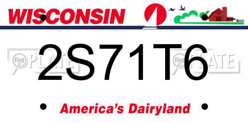 2S71T6 Wisconsin License Plate