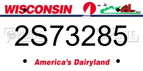 2S73285 Wisconsin License Plate