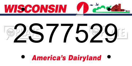 2S77529 Wisconsin License Plate