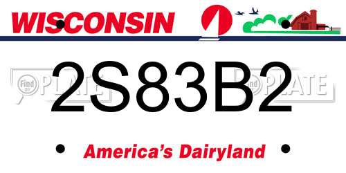 2S83B2 Wisconsin License Plate