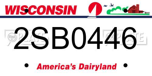 2SB0446 Wisconsin License Plate