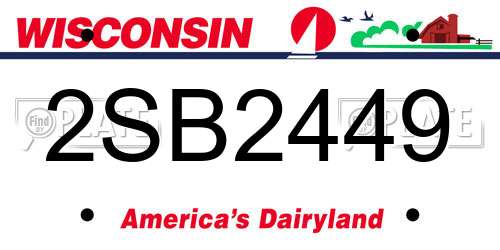 2SB2449 Wisconsin License Plate