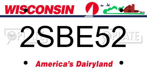 2SBE52 Wisconsin License Plate