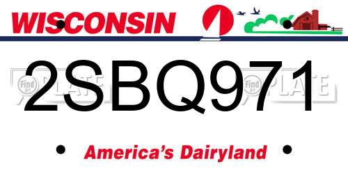 2SBQ971 Wisconsin License Plate