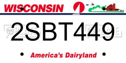2SBT449 Wisconsin License Plate