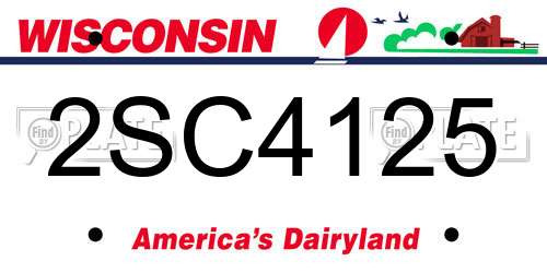 2SC4125 Wisconsin License Plate