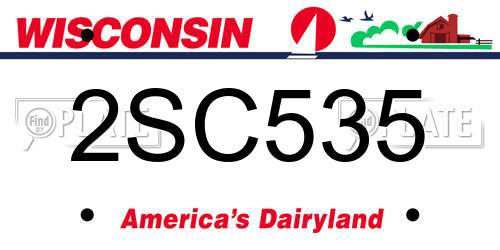 2SC535 Wisconsin License Plate