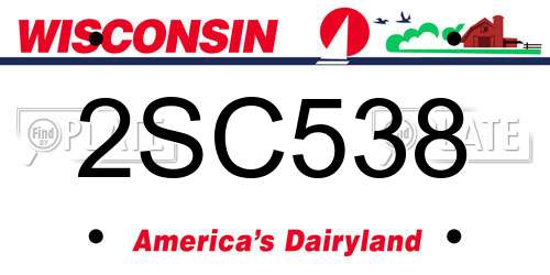 2SC538 Wisconsin License Plate