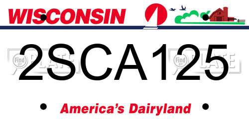 2SCA125 Wisconsin License Plate