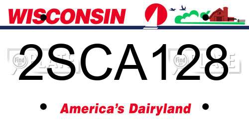 2SCA128 Wisconsin License Plate