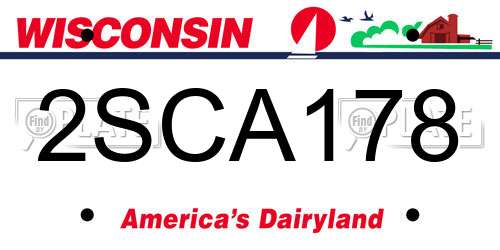 2SCA178 Wisconsin License Plate