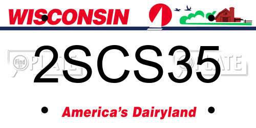 2SCS35 Wisconsin License Plate
