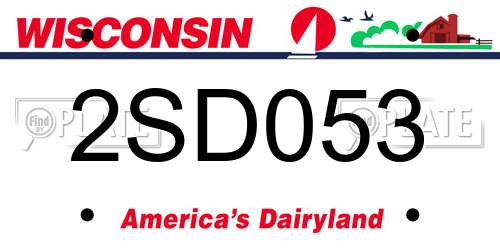 2SD053 Wisconsin License Plate