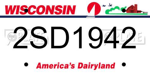 2SD1942 Wisconsin License Plate