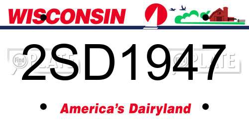 2SD1947 Wisconsin License Plate