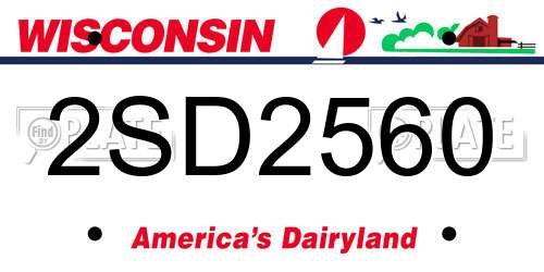 2SD2560 Wisconsin License Plate