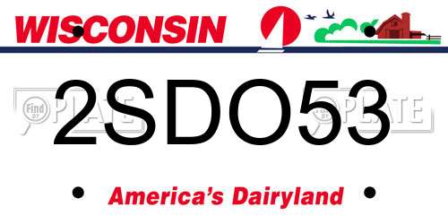 2SDO53 Wisconsin License Plate