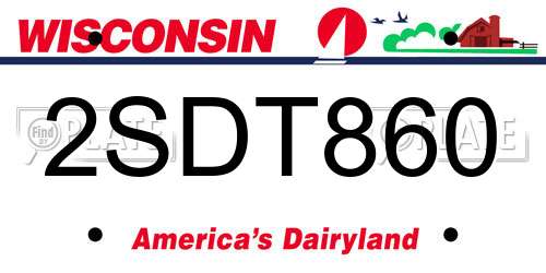 2SDT860 Wisconsin License Plate