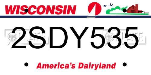 2SDY535 Wisconsin License Plate