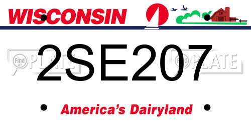 2SE207 Wisconsin License Plate