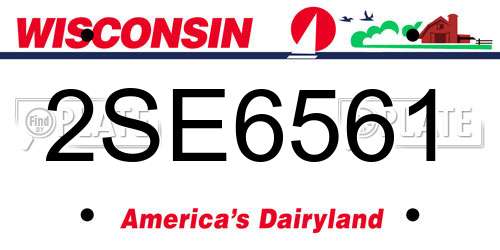 2SE6561 Wisconsin License Plate
