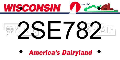 2SE782 Wisconsin License Plate