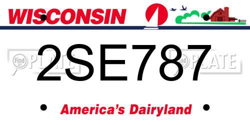 2SE787 Wisconsin License Plate