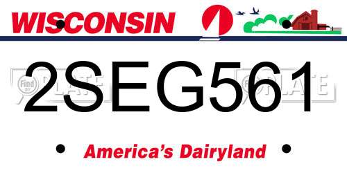 2SEG561 Wisconsin License Plate