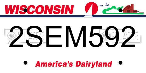 2SEM592 Wisconsin License Plate