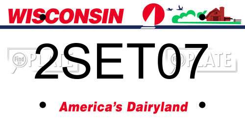 2SET07 Wisconsin License Plate