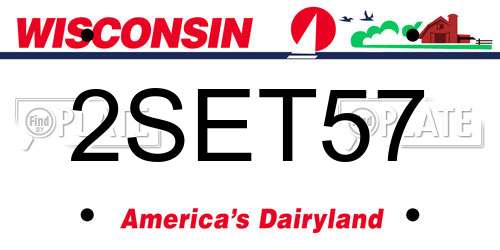2SET57 Wisconsin License Plate