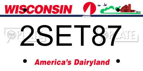 2SET87 Wisconsin License Plate